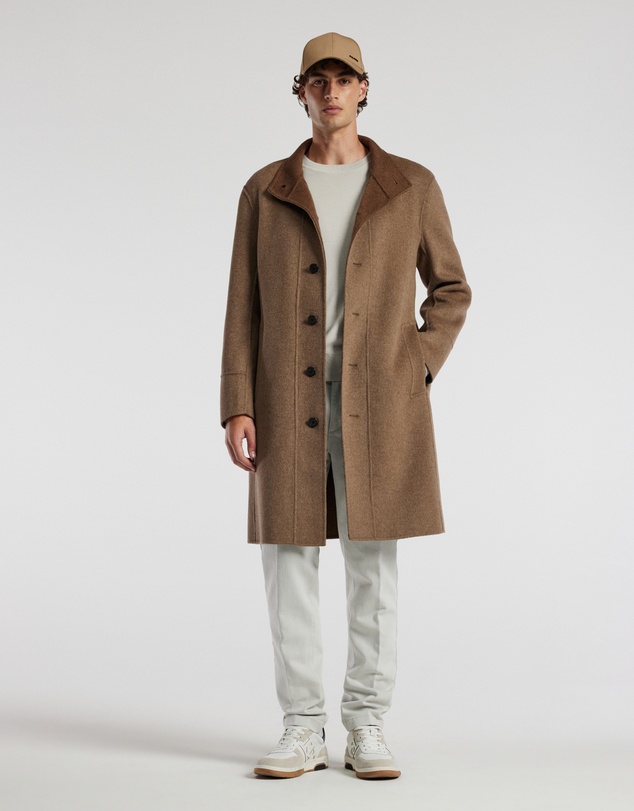 Calibre - Double Face Funnel Neck Coat Beige Combo