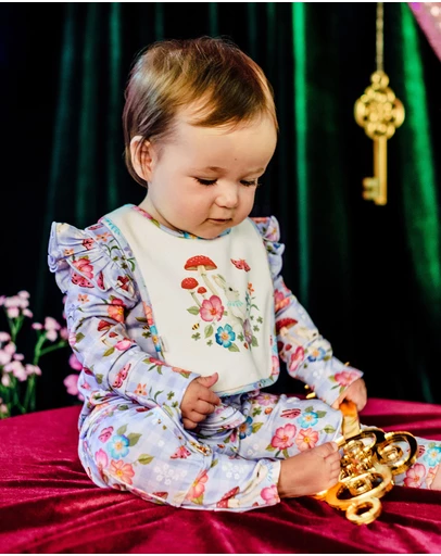 Fleur Harris - 'Bunny Forest' Dandy Duo Bibs in Cornflower