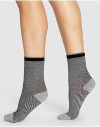 Levante - 3 Pack Lina Fine Stripe Crew Sock