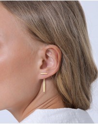 Elli Jewelry - Earrings Ear Hanger Rod Geo Minimalist in 925 Sterling Silver Gold Plated