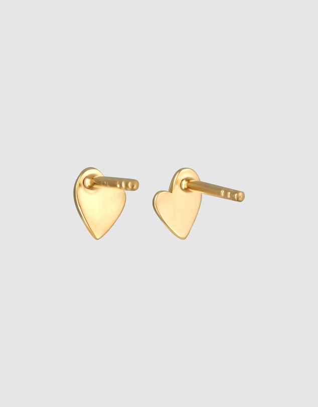 Elli Jewelry - Playful Heart Stud Earrings in Gold-Plated 925 Silver