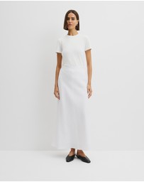 Country Road - Organically Grown Linen Pull On Midi Skirt