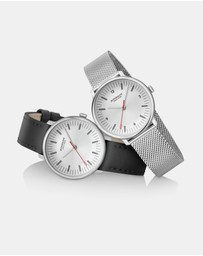 Mondaine - Mondaine Doppio Stainless Steel 33mm Watch