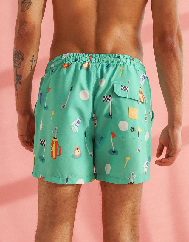 Skwosh - In The Hole Mens Swim Shorts in Green