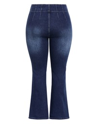 City Chic - Plus size Asha Fit Pin Woodstock Flare Leg Jean - mid wash