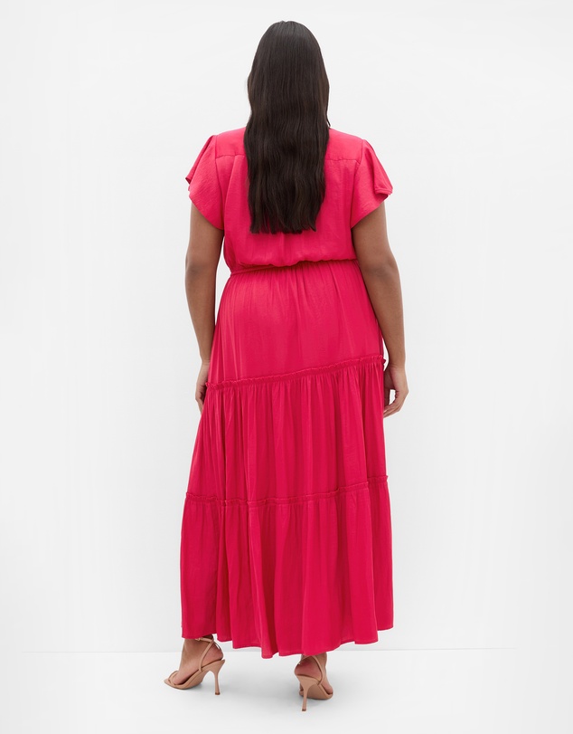 City Chic - Drama Queen Flutter Sleeve Maxi Dress