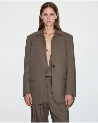 COS - Collarless Wool-Blend Blazer