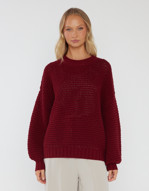 ALEXANDRA - Loam Knit Jumper Red Wine