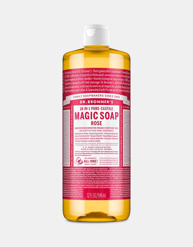 Dr Bronner's - Pure Liquid Castile Soap Rose 946ml