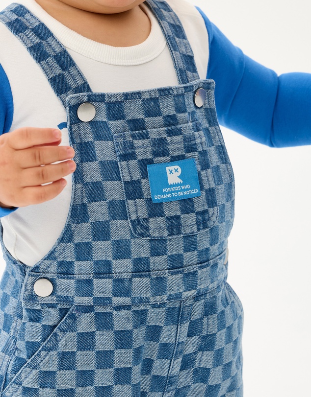 Rock Your Baby - Checkerboard Alfred Denim Overalls