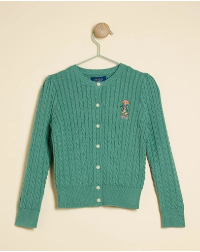 Polo Ralph Lauren - Polo Bear Mini Cable Cotton Cardigan - Kids