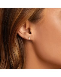 Michael Hill - Stud Earrings with Opal & Diamonds in 10kt Yellow Gold