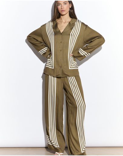 OLIVE CREAM STRIPE