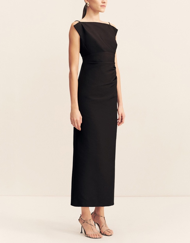 Shona Joy - Otis Draped High Neck Midi Dress