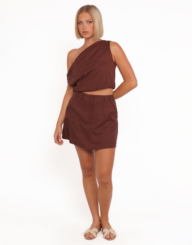 Petal & Pup - Shaw Mini Skort - Chocolate Brown