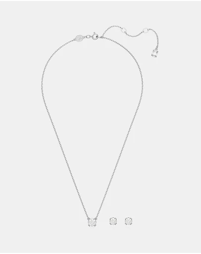Swarovski - Stilla Set, Round Cut, White, Rhodium-Plated