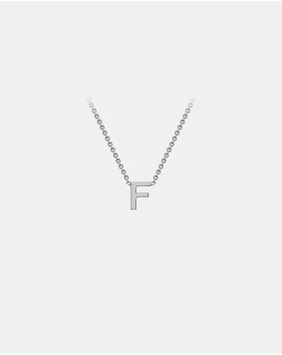 Zoe Olivia - 9K White Gold Initial F Necklace