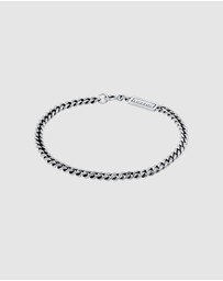 Kuzzoi - ICONIC EXCLUSIVE - Bracelet Men Chain Basic Trend Oxidized 925 Sterling Silver