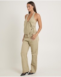 Subtitled - Delilah Denim Halter Neck Top