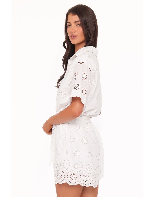 Petal & Pup - Jamie Tie Front Playsuit - White Broderie