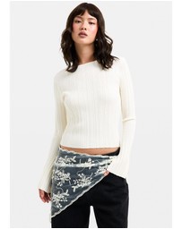 Subtitled - Holland Boat Neck Long Sleeve Knit Top