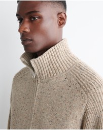 COS - Donegal-Effect Wool Zip-Up Cardigan
