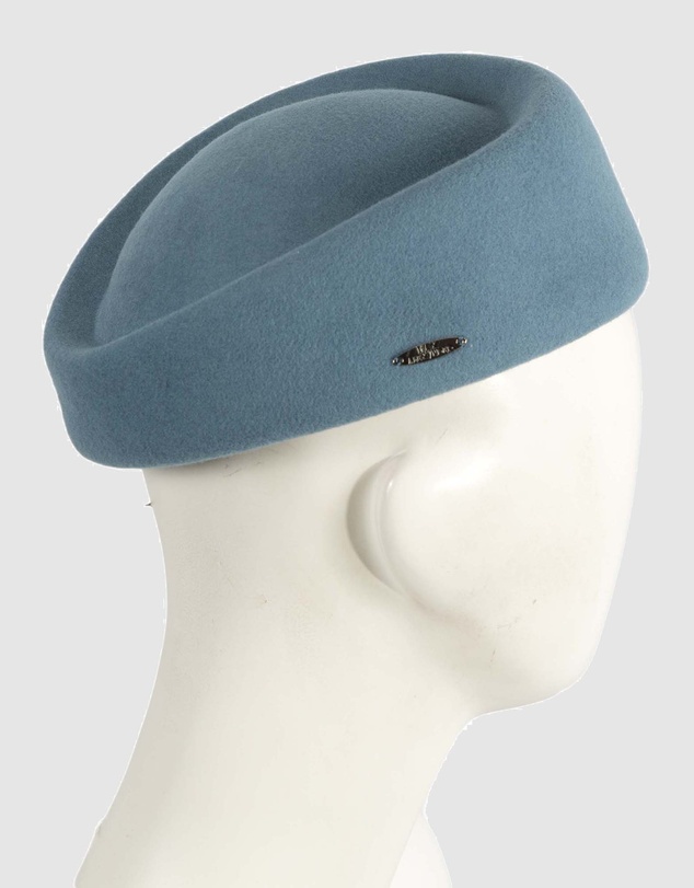 Max Alexander - Felt Blue Grey Pillbox Hat
