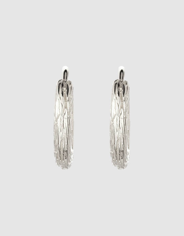 Kuzzoi - ICONIC EXCLUSIVE - Textured Hoop Earrings in 925 Sterling Silver