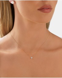 Michael Hill - Mini Puff Heart Necklace with .12TW of Diamonds in 10kt Yellow Gold and Rhodium