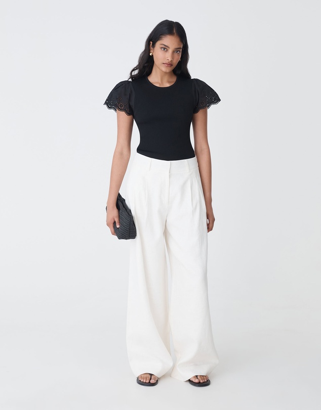 Forcast - Sasha Embroidery Knit Top