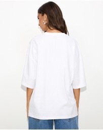 Dazie - Cherry Bow Oversized Graphic Tee