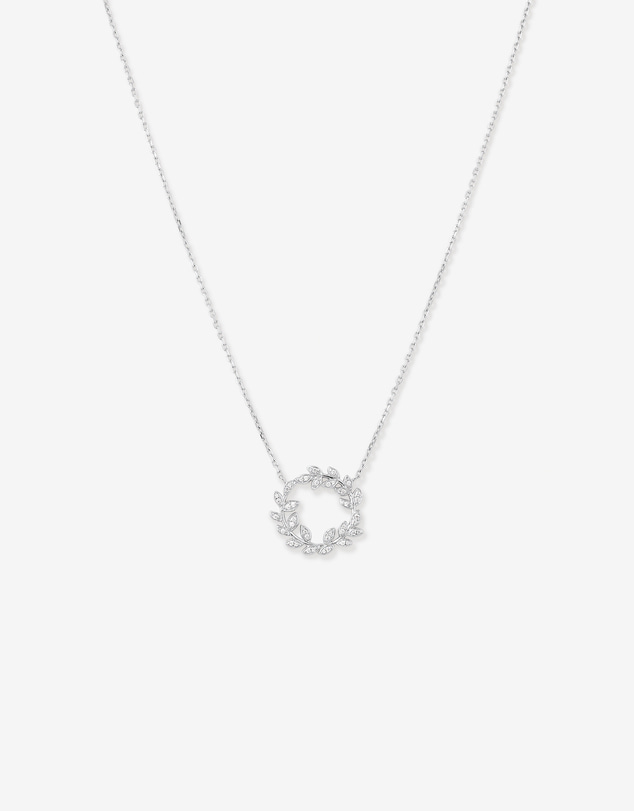 Michael Hill - Cubic Zirconia Vine Circle Pendant Necklace in Sterling Silver