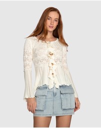 Belle & Bloom - Soft Sands Ruffle Knit Cardigan