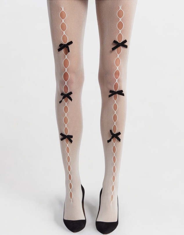 High Heel Jungle - Nevermore Pearl Bow Tights