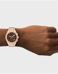 Armani Exchange - Rose Gold Analogue-Chronograph Watch