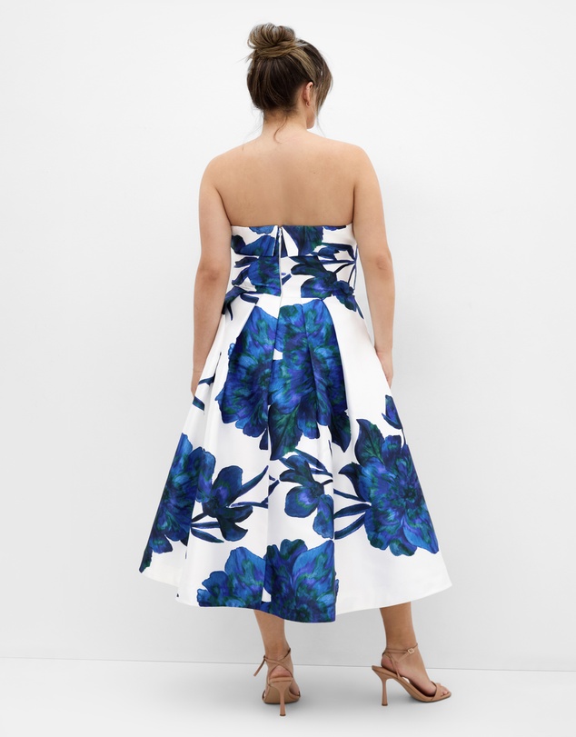City Chic - Tiffany Bloom Strapless Midi Dress
