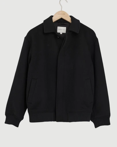 Revibe - Repaired Assembly Label Mens Harrington Wool Bomber Jacket - AU S