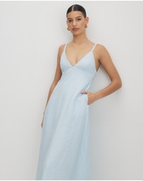 AERE - Bettina Linen Midi Dress