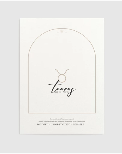 Olive et Oriel - Taurus Zodiac Art Print