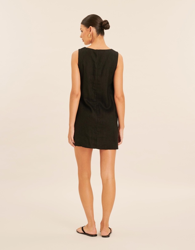 AERE - Linen Button Down A Line Mini Shift Dress