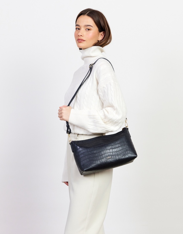 SABEN - Claudia Shoulder Bag Black Croc