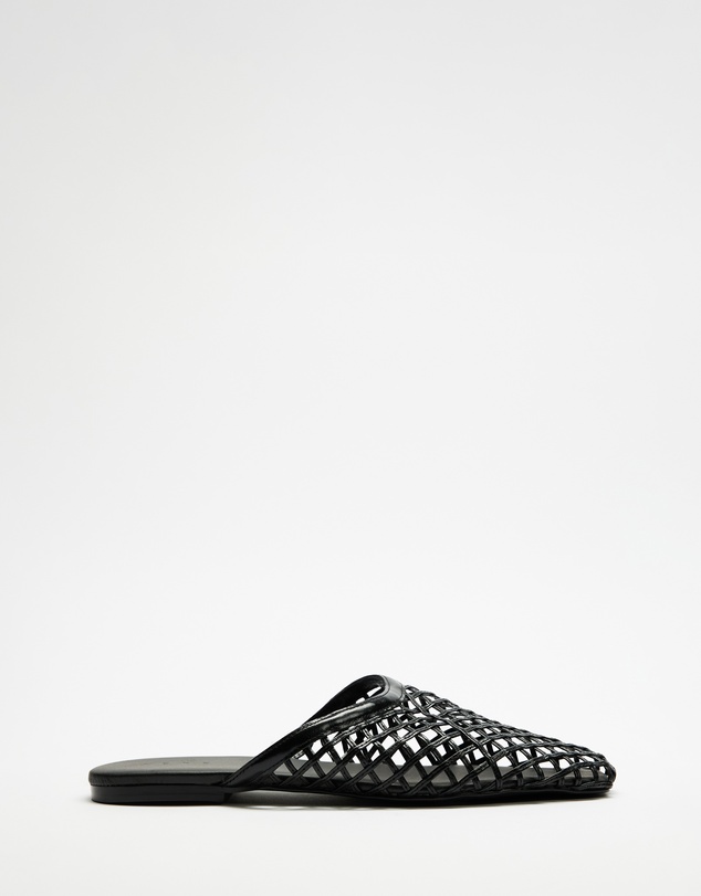 AERE - Woven Leather Slip on Flats