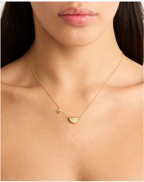 By Charlotte - Gold Lotus Birthstone Necklace - December