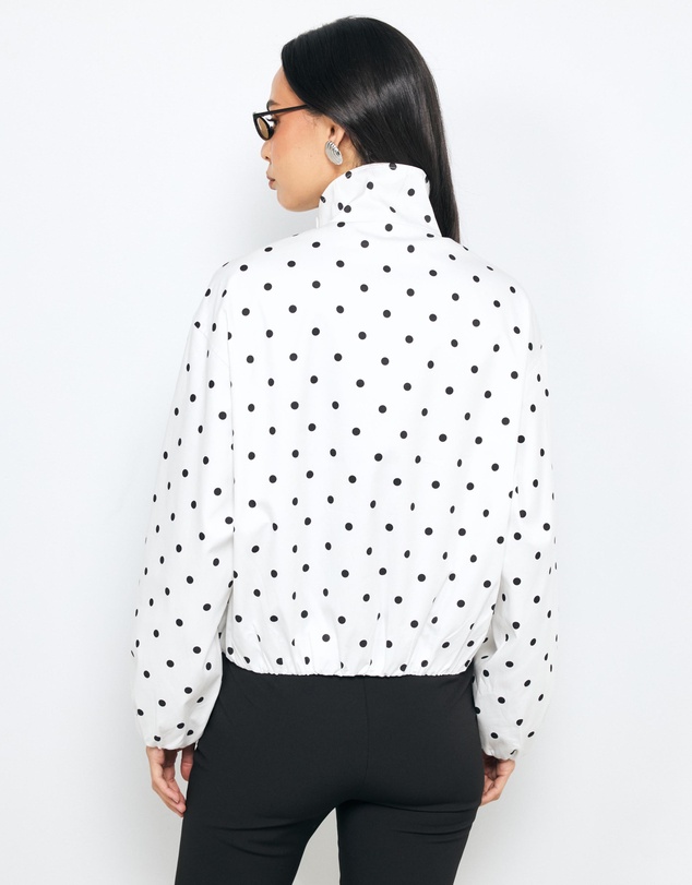 AERE - Polka Dot Funnel Neck Bomber