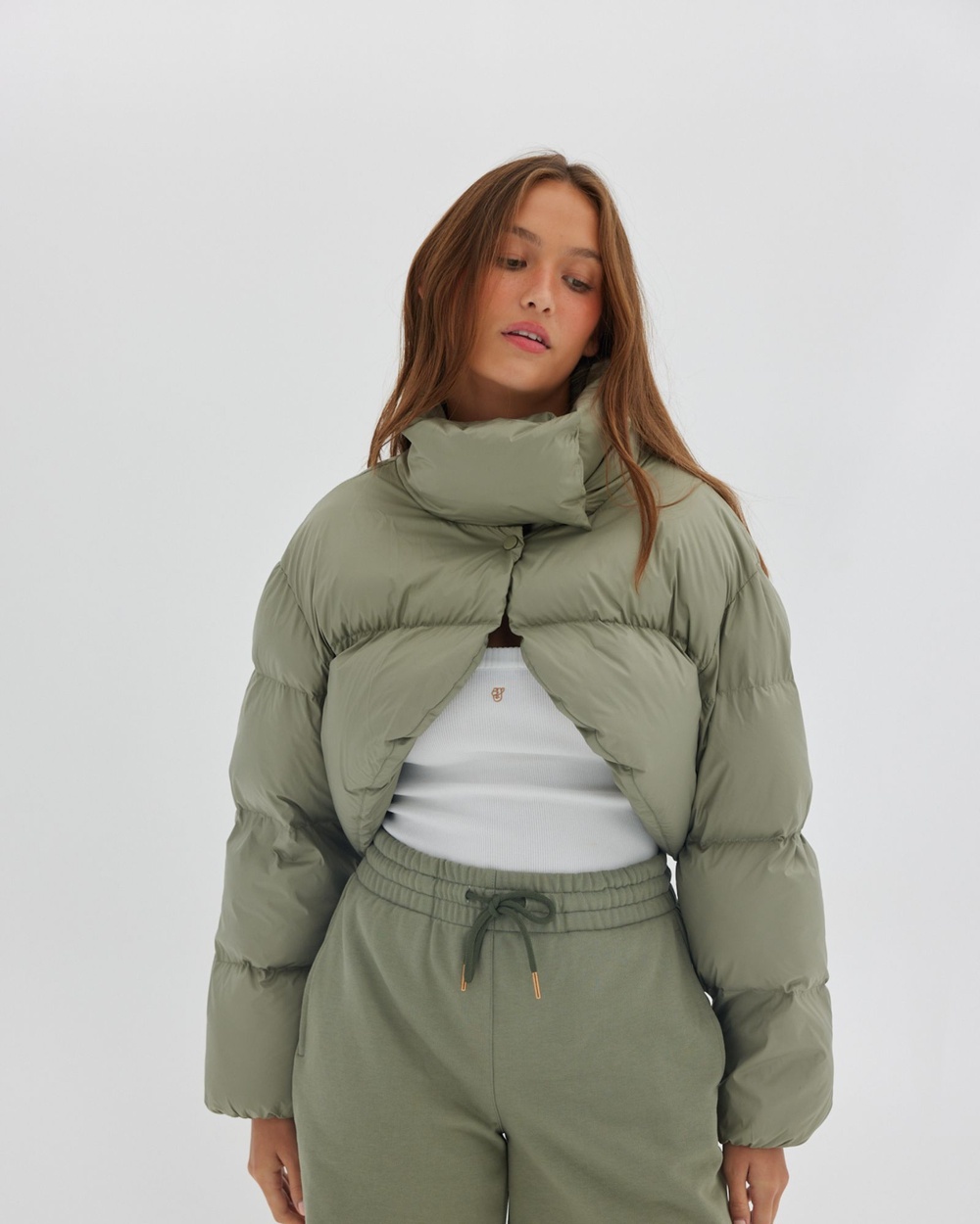 Toast Society - Bolero Puffer - Coats & Jackets (Sage) Bolero Puffer
