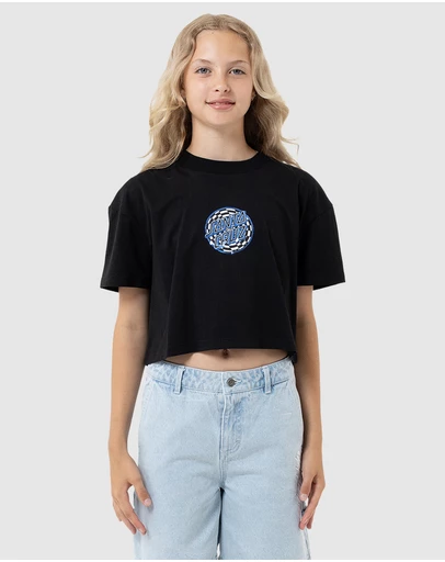 Santa Cruz - Field Check Dot Cropped Tee - Kids-Teens