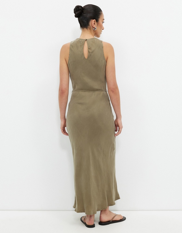 Calli - Cupro Crew Neck Dress