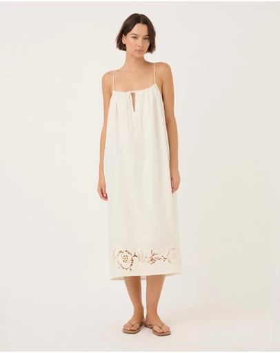 Peony - Embroidered Midi Dress