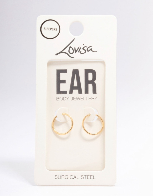 Lovisa - Gold Plated Surgical Steel Sleeper Earrings 12mm
