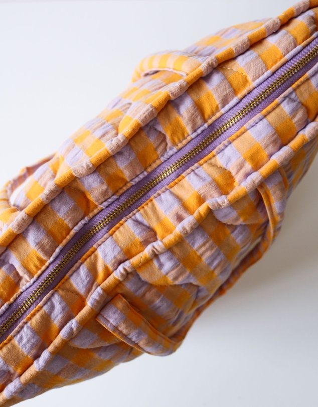 Mosey Me - Kumquat Bloom Seersucker Quilted Bag